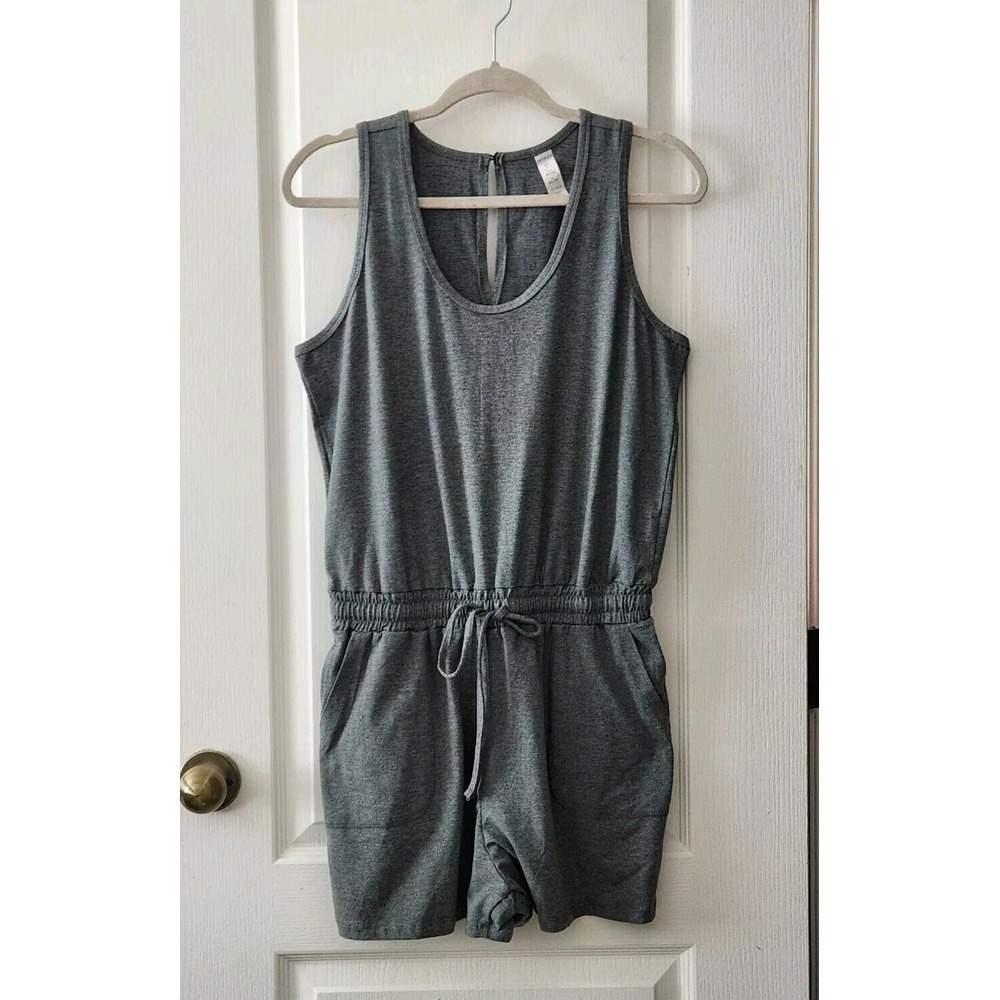 Marika Womens Sleeveless Scoop Neck‎ Stretch Active Romper Shorts Pockets Sz L - Picture 3 of 9